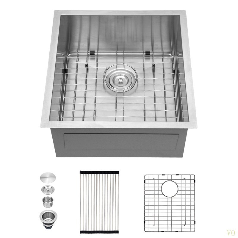 Évier de cuisine encastrable 13 po - 13 po x 15 po x 9 po - Évier de cuisine en acier inoxydable encastrable à profondeur unique de calibre 16 de 9 po