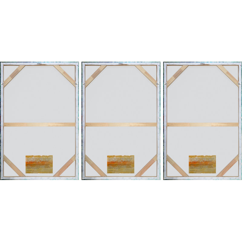 « tropical leaves triptyque », impression sur toile tendue, H 18 po x l 12 po x L 1,5 po