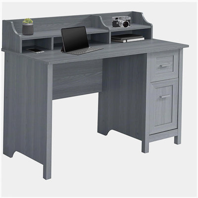 Bureau classique avec rangement, gris