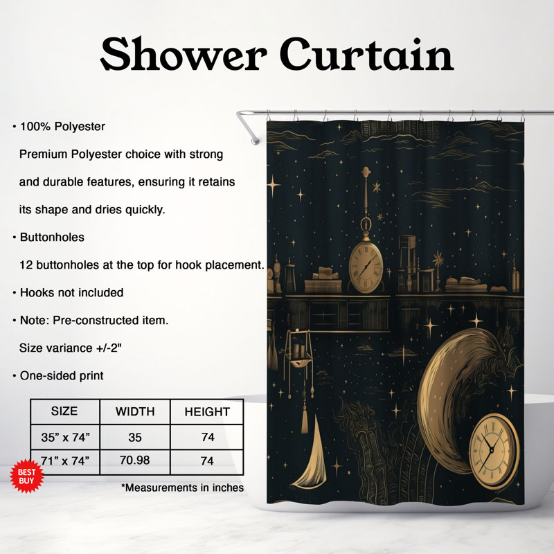 Aalinah Abstract Shower Curtain, 74"H x 71"W