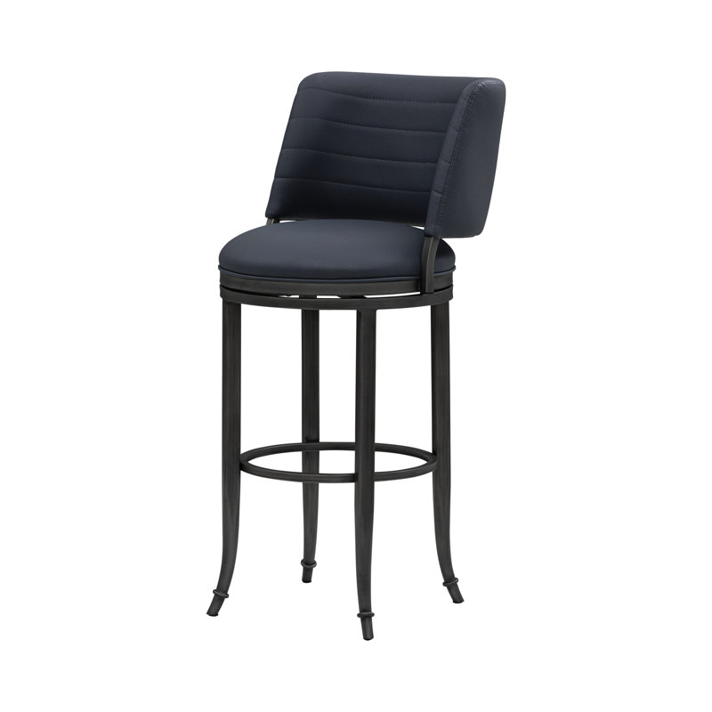 Tabouret de bar pivotant en similicuir Conwell, Tabouret de bar (siège d'une hauteur de 30 po), Bleu