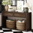 55" Rustic Wooden Entryway Console Table With Storage Drawers & Open Shelf-1380476735