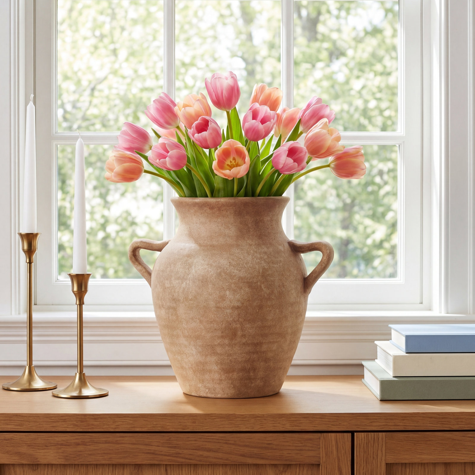 Daily Ceramic Table Vase, Light Brown