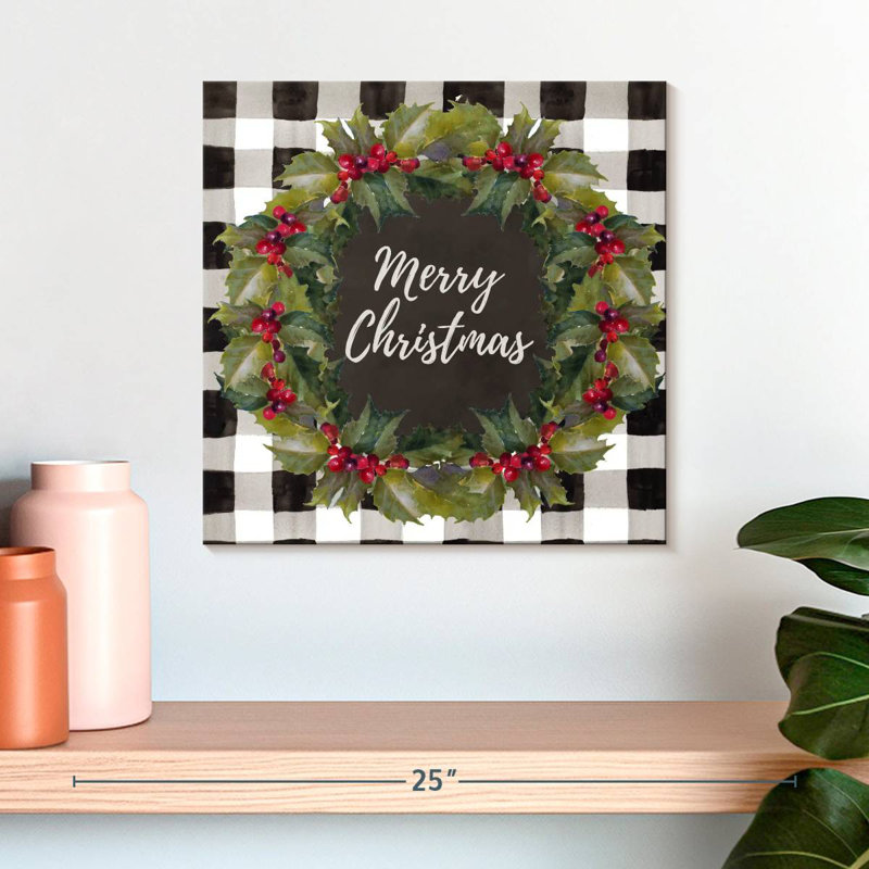 Couronne de Noël à carreaux Lelend Buffalo, H 16 po x l 16 po