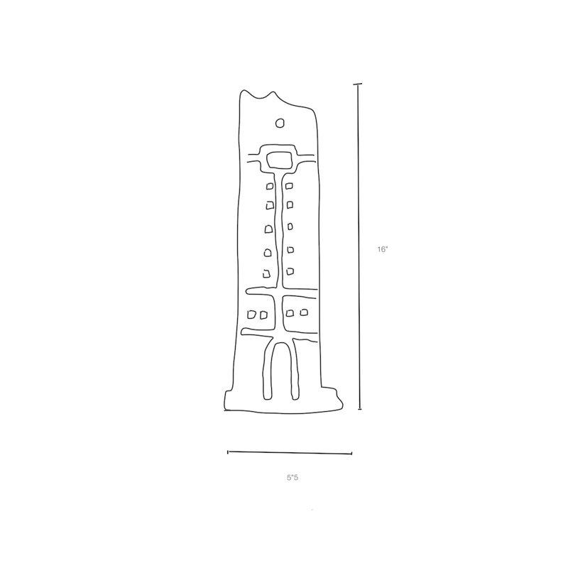 Porte Dogon Terre Sculpture, 16" H x 5.5" W x 5.5" D