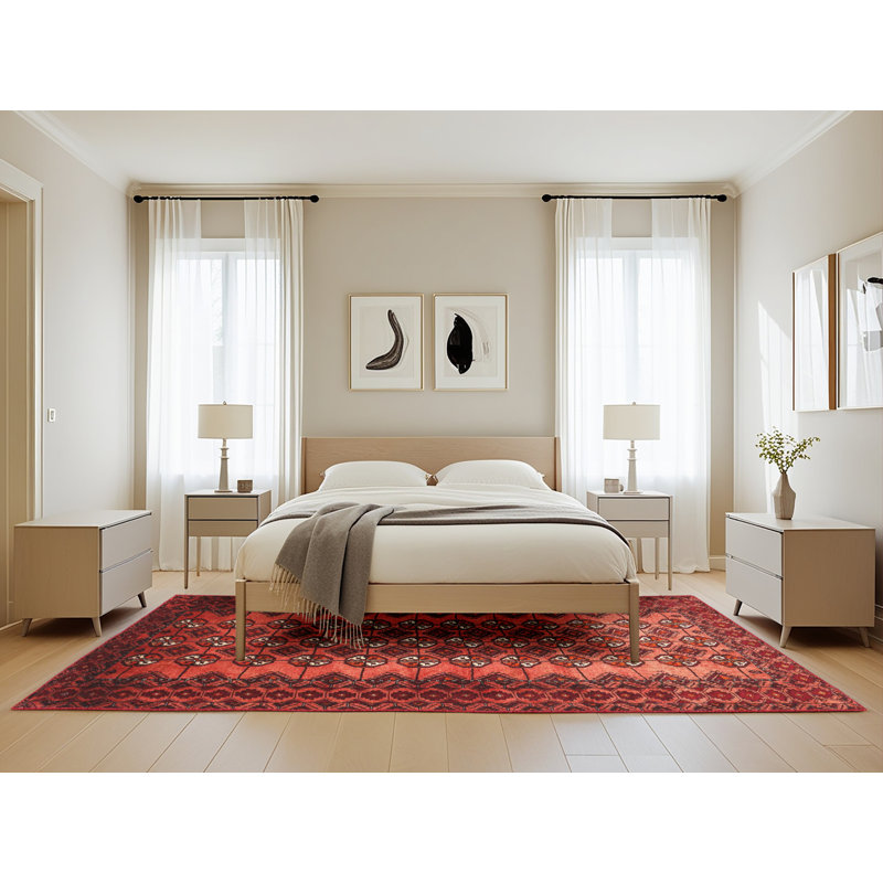 Tapis rouge à motif sud-ouest, Rectangle 5 pi x 8 pi