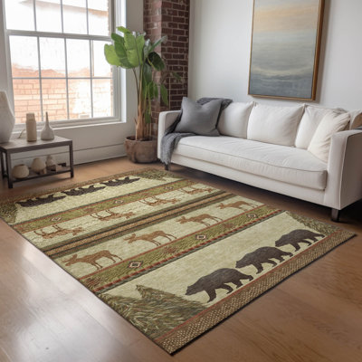 Tapis brun Premium Henrikh AMF141 lavable à la machine