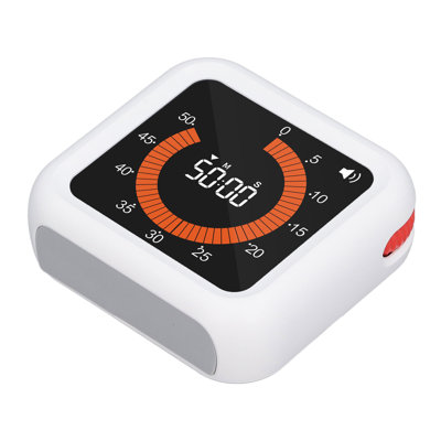 Visual Timer Silent Rechargeable Magnetic Back Countdown Up Digital with Stand for Study Baking Cooking White