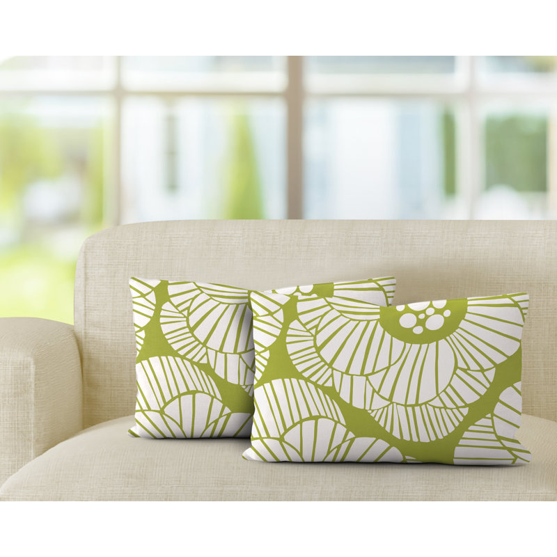 No Decorative Addition Outdoor Reversible Throw Pillow, Chartreuse