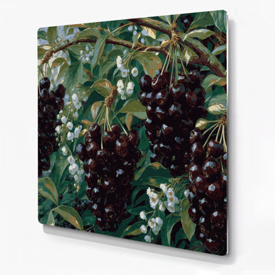 Art mural en métal noir Fruit Chokecherry