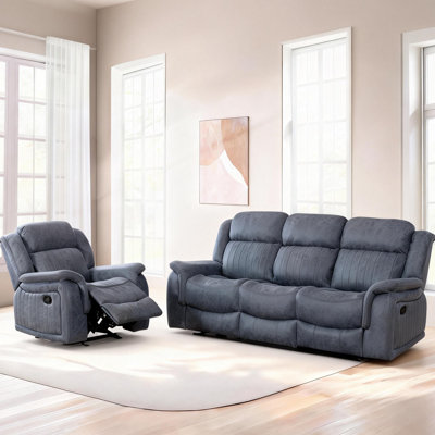 2-Piece Faux Leather Living Room Set - Glider Recliner And Sofa With Drop - Down Table by Red Barrel Studio