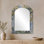 Miroir mural arqué doré Boho - Forêt de bouleaux en automne, imprimé sur métal