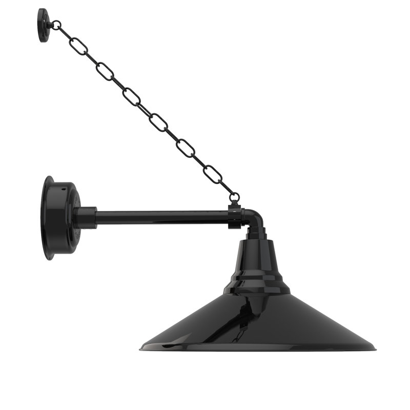 Luminaire de grange d’extérieur à del Albali, H 10,98 po x l 8 po x P 21,63 po, Noir