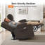 Causeuse inclinable électrique avec chaleur, console et massage, porte-gobelets, revêtement en tissu-862318962