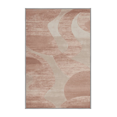 Machine Washable Abstract Gray Area Rug