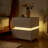 Modern Leather Textured Wraparound White Nightstand with Light Strip and 2 Drawers, Staple Stylish Beauty Space - Bedroom Nightstand, Side Table, No Assembly Required