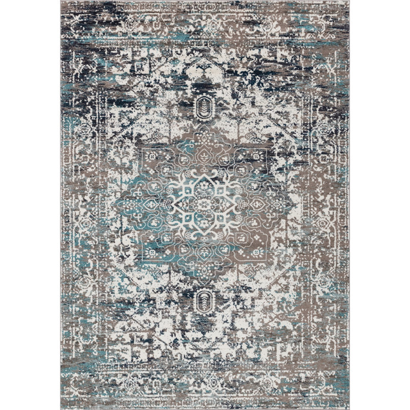 Tapis oriental gris Inesse, Rectangle 10 pi x 14 pi 1 po