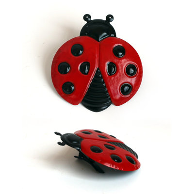 Pince coccinelle sur décoration murale