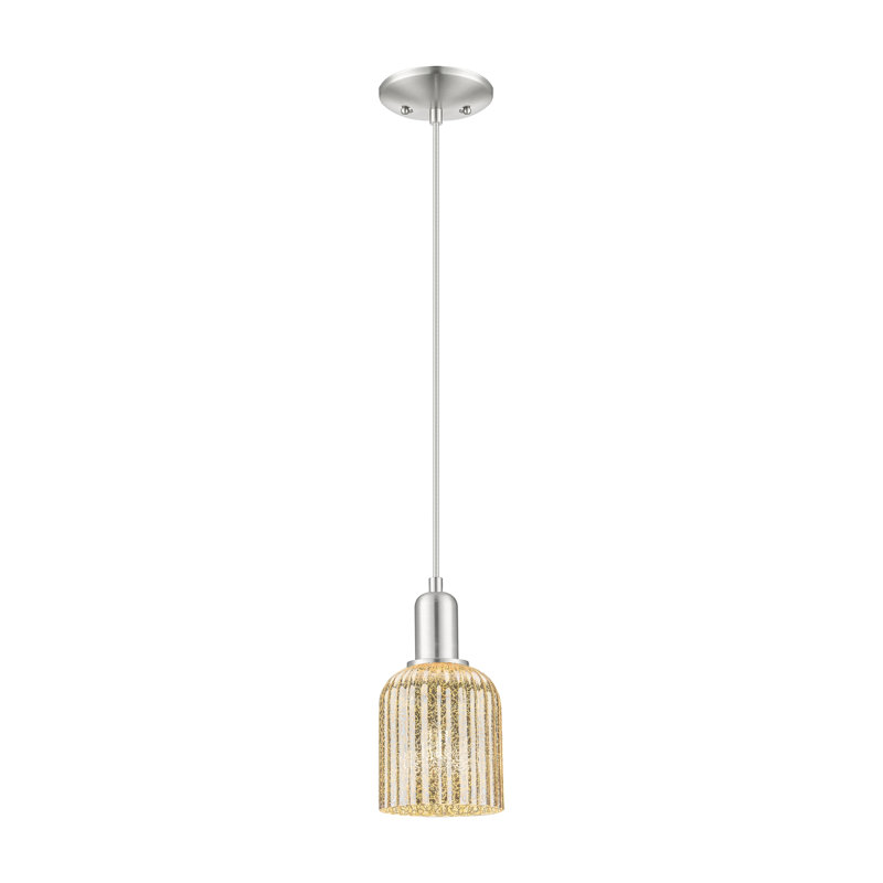 Mini luminaire suspendu suspendu 1 lumière Downtown, H 10 po x l 5 po x P 5 po, Mercure, Bronze champagne