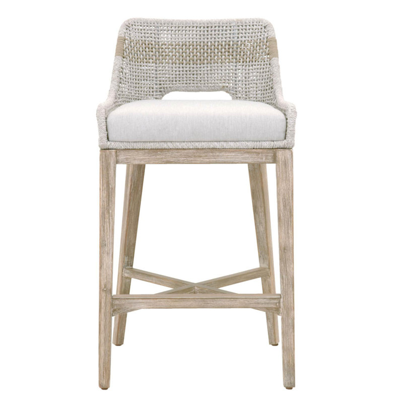 Bowker Bar & Counter Stool, Bar Stool (31” Seat Height), Taupe & White / Pumice