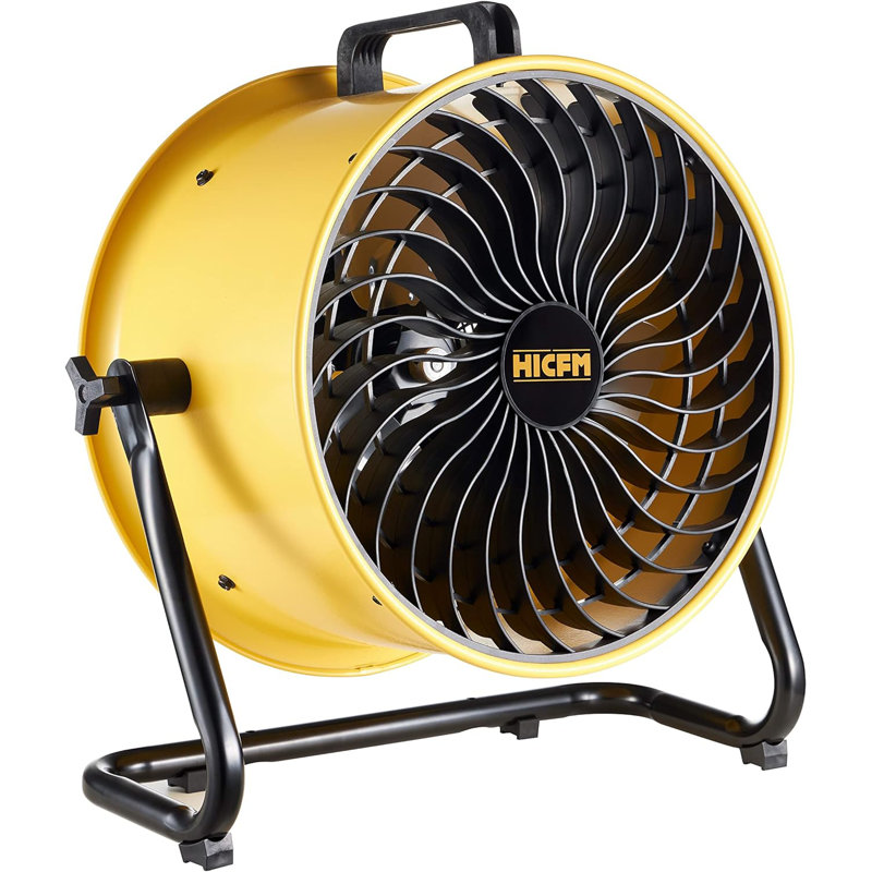 Ventilateur de sol turbo haute vitesse 3 vitesses à haute vitesse en jaune avec moteur puissant