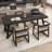 Black Rectangular Solid Wood Dining Table-2013652832