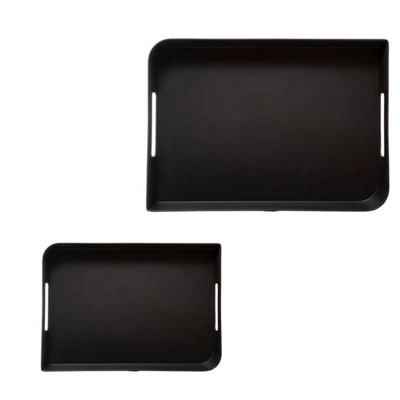 Evaeh Melamine Tray - Set of 2, Black