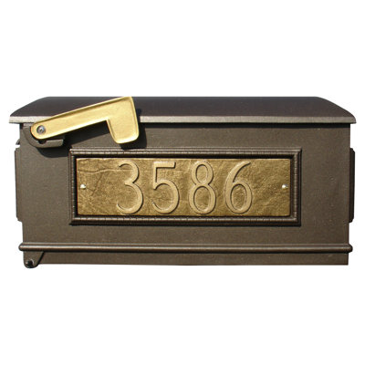 Lewiston Aluminum Post Mounted Mailbox with Magnetic Closure