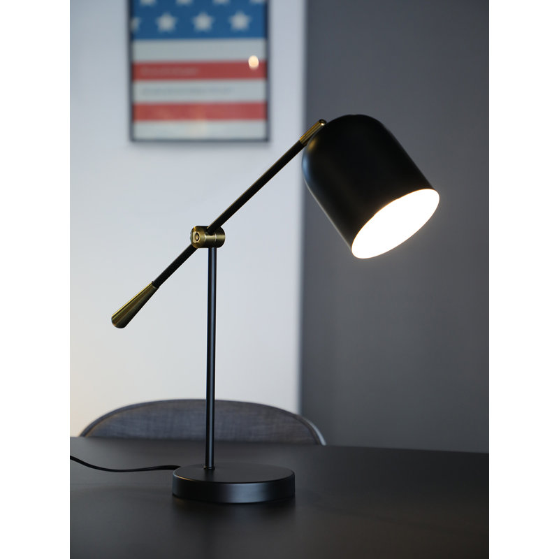 Lampe de bureau Skillern Aesthetic en métal, base E26, bras pivotant réglable, interrupteur marche / arrêt, pour le salon, la chambre à coucher