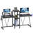 2-Person Gaming Table, Dual Computer Table With Monitor Stand And 2-Tier CPU Holder, 2 Headphone Hooks, Cup Holder