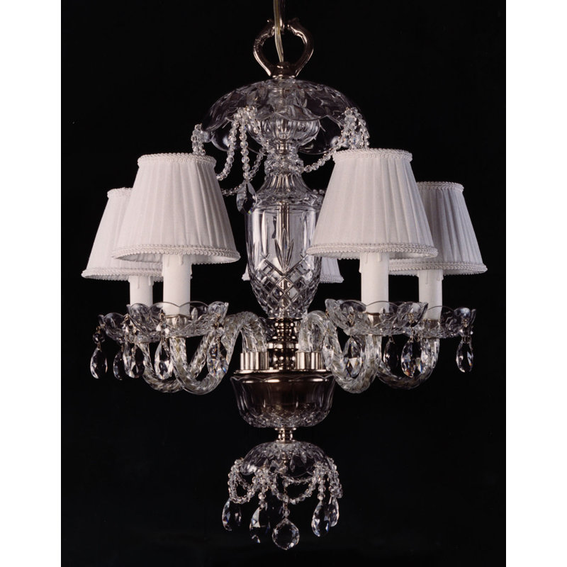 Dew 5 - Light Shaded Chandelier, Polished Chrome Plated