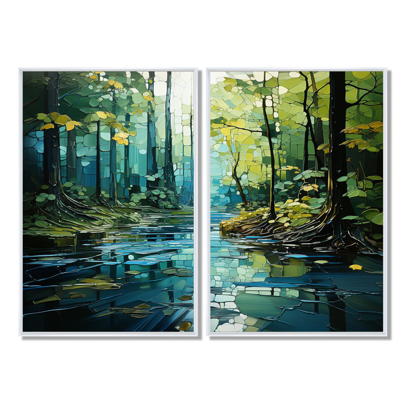 «Drip Natures Pulse River II», 36" H x 48" W, Impression encadrée flottante, White