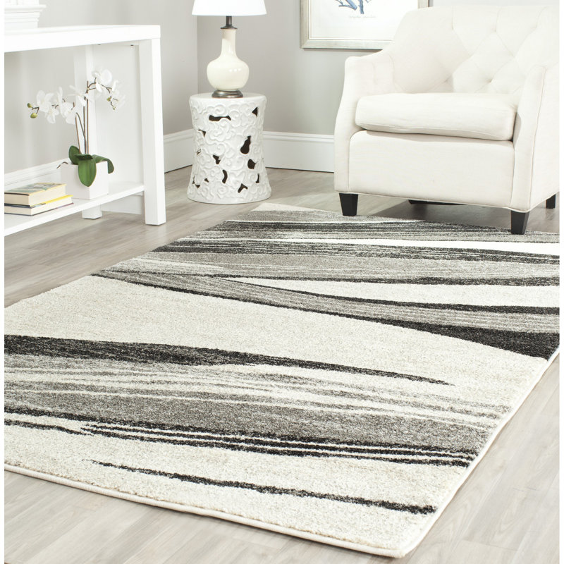 Tapis gris clair / ivoire Juno, Rectangle 9 pi x 12 pi