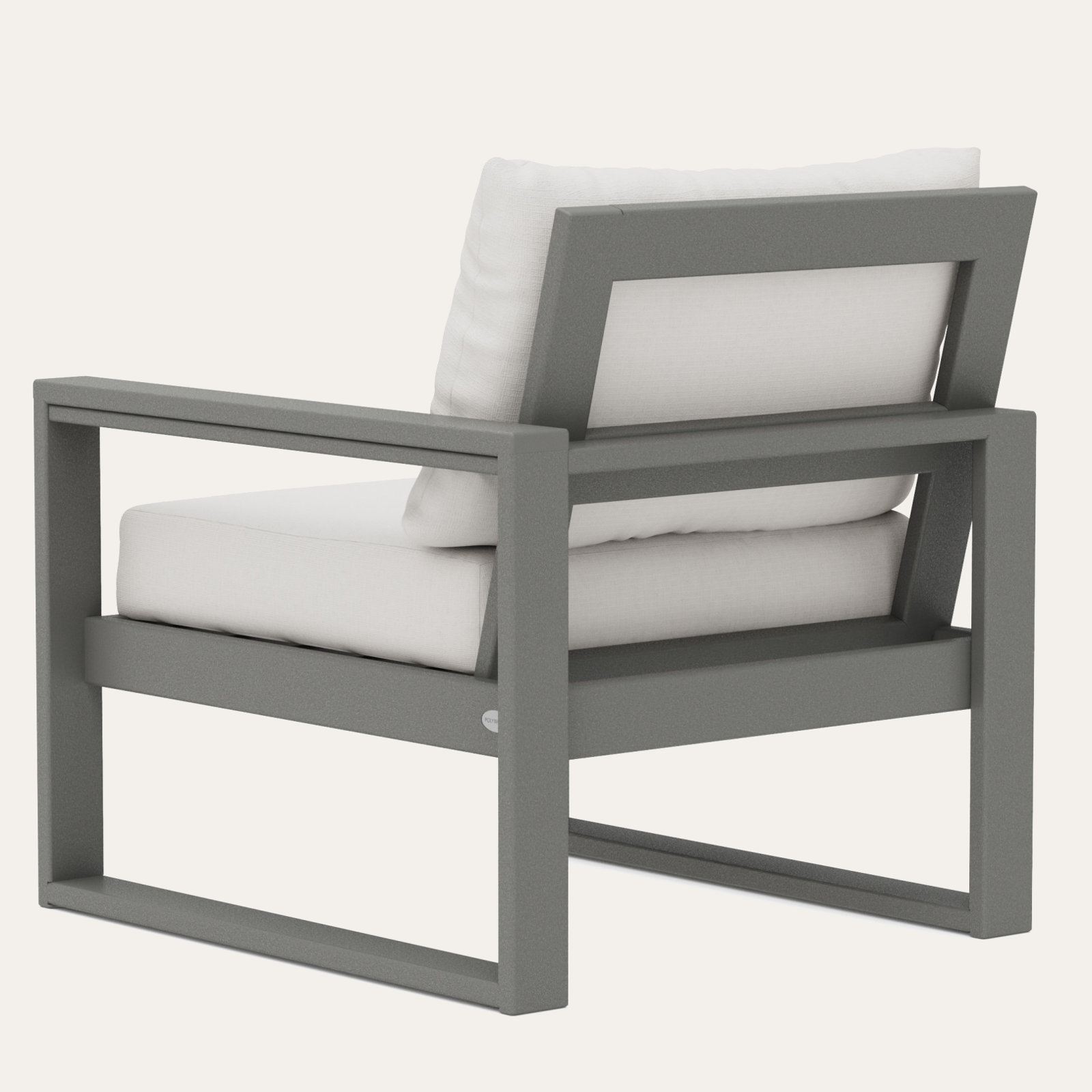 POLYWOOD Outdoor Lounge Chair, Natural Linen Revolution® Microfiber, Slate Gray