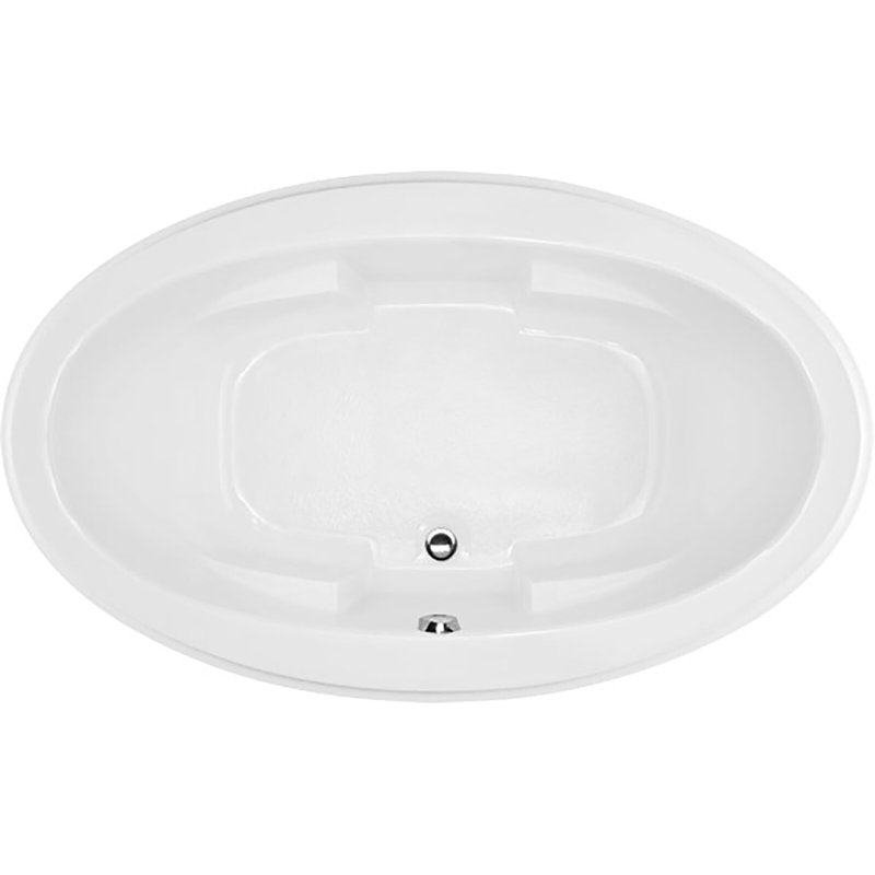 Nina 72'' x 44'' Whirlpool Acrylic Bathtub, White, Polished Brass