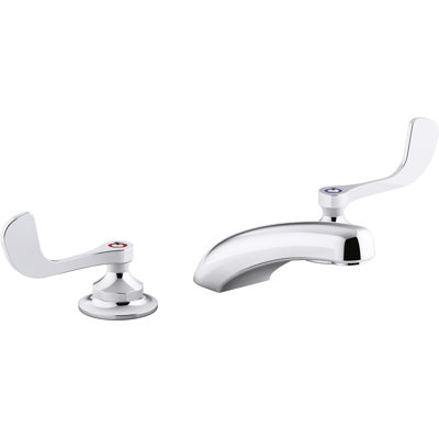 Triton Bowe 0.5 GPM Widespread Bathroom Sink Faucet with Laminar Flow and Wristblade Handles, Drain Not Included