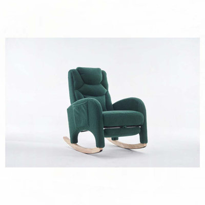Chaise berçante rembourrée en tissu Teddy