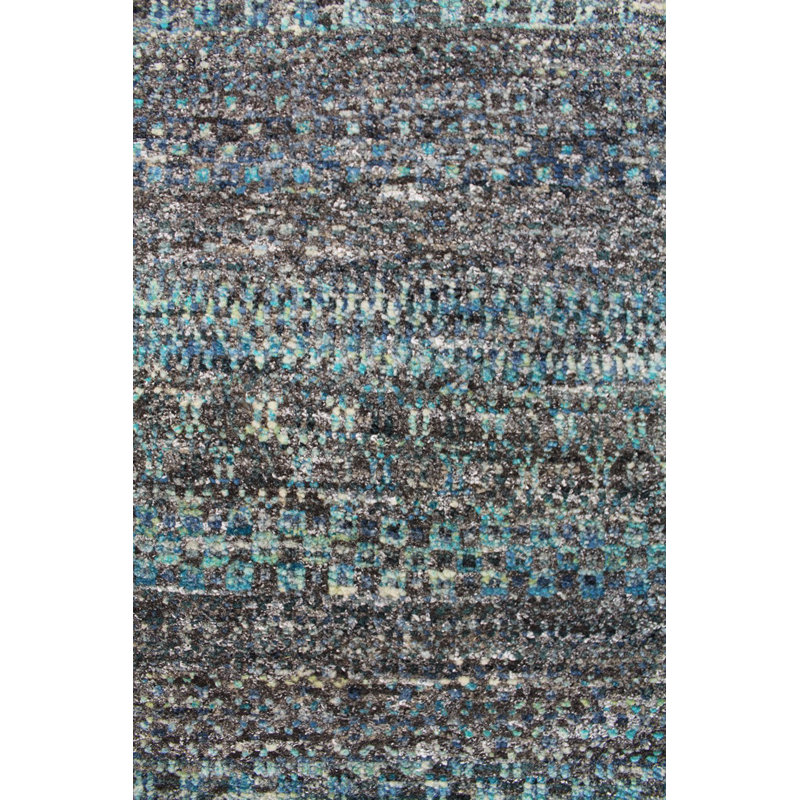 Illusion Striped Area Rug in Blue, Rectangle 6' x 9'