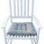 Chaise berçante en bois BLANC, sans passe-partout-538370421