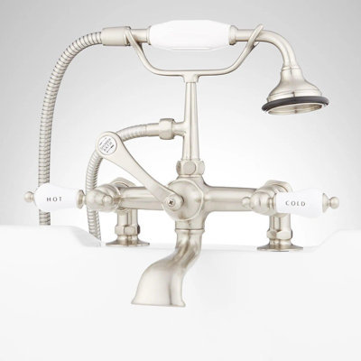 Telephone Style Deck Mounted Roman Tub Faucet with Porcelain Lever Handles -  Signature Hardware, 123161