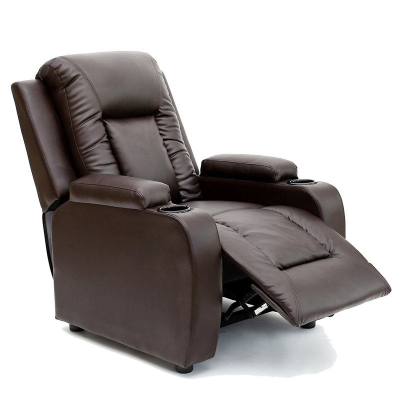 Adells Bonded Leather Manual Recliner, Brown