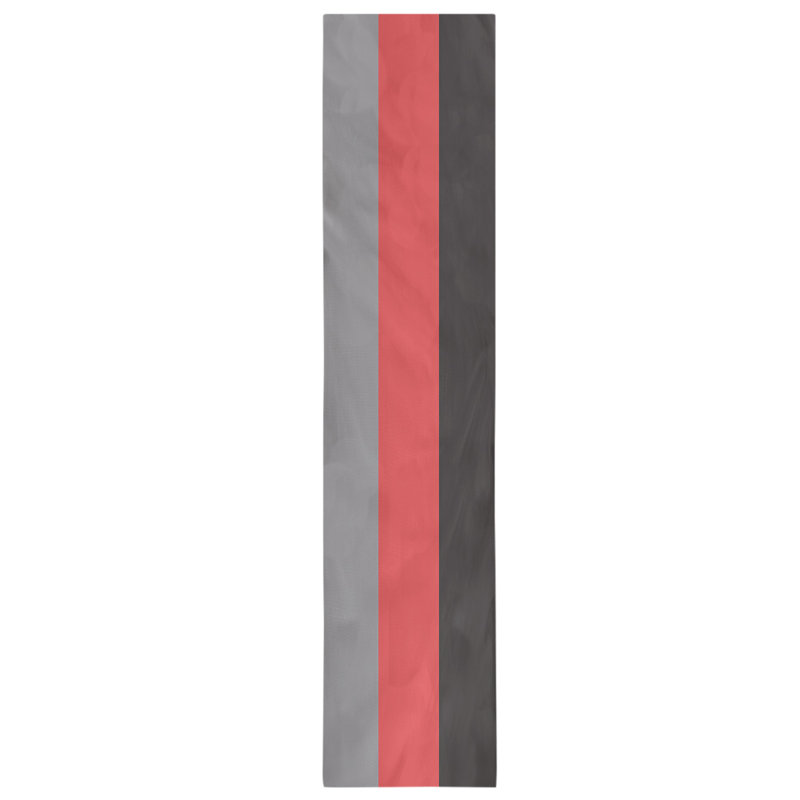 Carolina Table Runner, Flat Gray/Red/Black, 90" x 16", Polyester