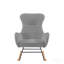 Chaise berçante grise en tissu Teddy