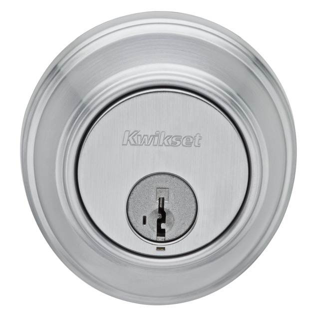 Key Control Single Cylinder Deadbolt with Smartkey, Polished Brass
