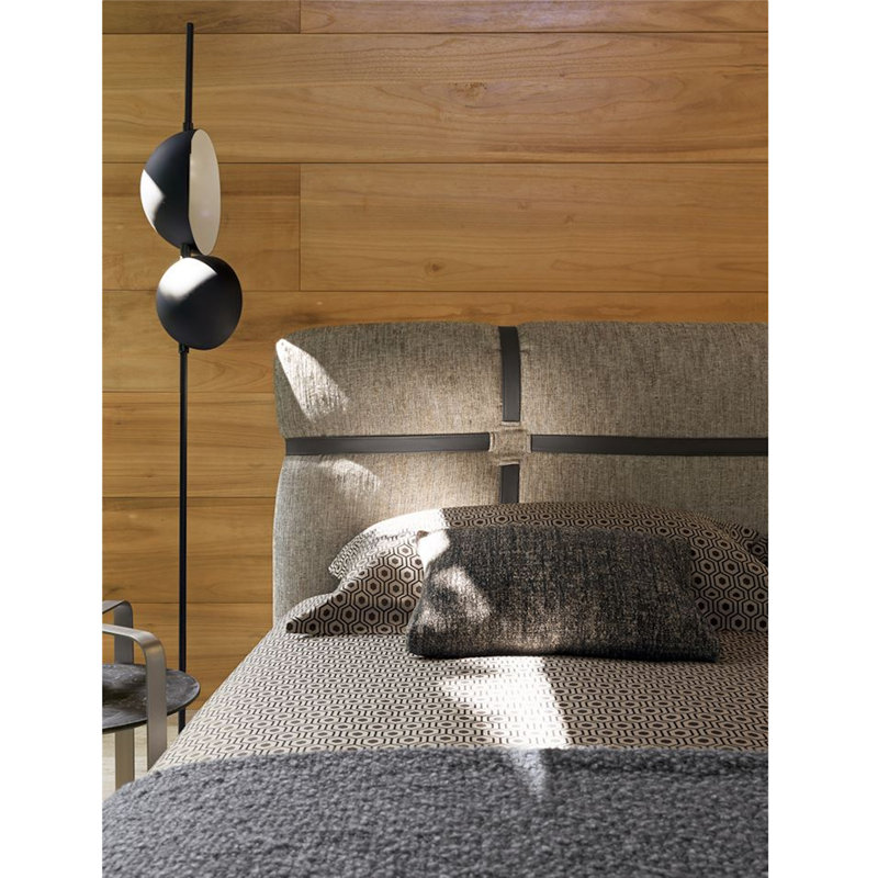 Superluna LED Floor Lamp, Matt Black, Anodic Brass