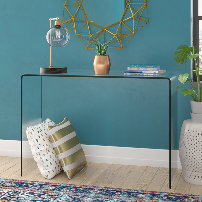 Akrm 47'' Glass Console Table, Clear