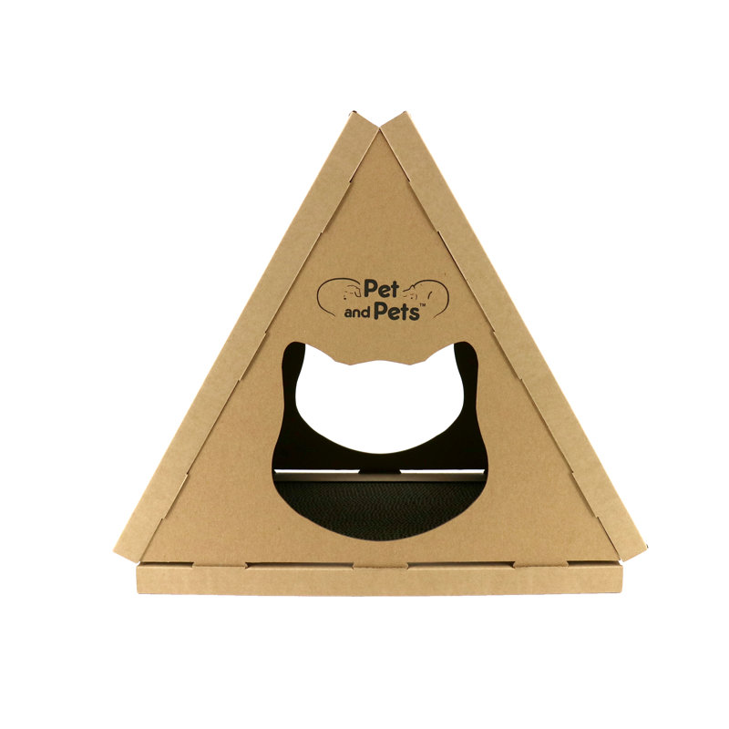 Eco-Friendly Cardboard Cat House with Scratch Boards