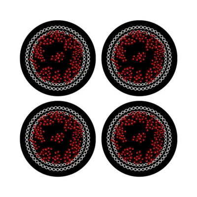 Christmas Berries Vegan Leather Round Pebble Placemat