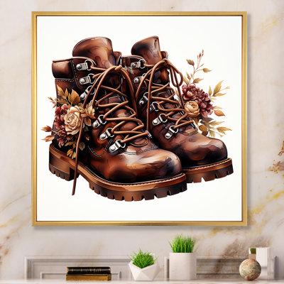 Brown Flower Boots Walking In My Boots - Cowboys Wall Art