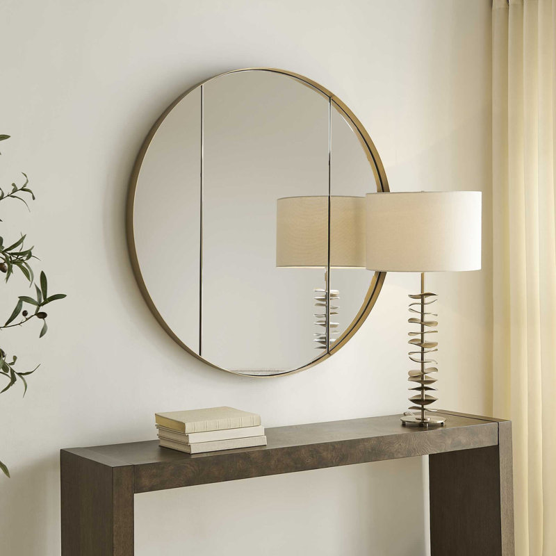  Amram Antique Brass Round Mirror